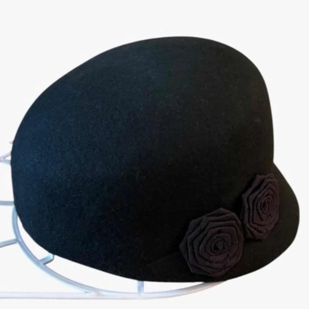 Riviera Womens Church Hat Black Wool One Size Fits All Hat‎